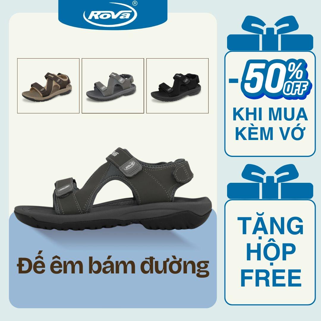 Sandal Nam Rova RV2527 Chính Hãng - Dép Quai Hậu đi học, đi làm đẹp - Đế cao su chống trơn trượt tốt