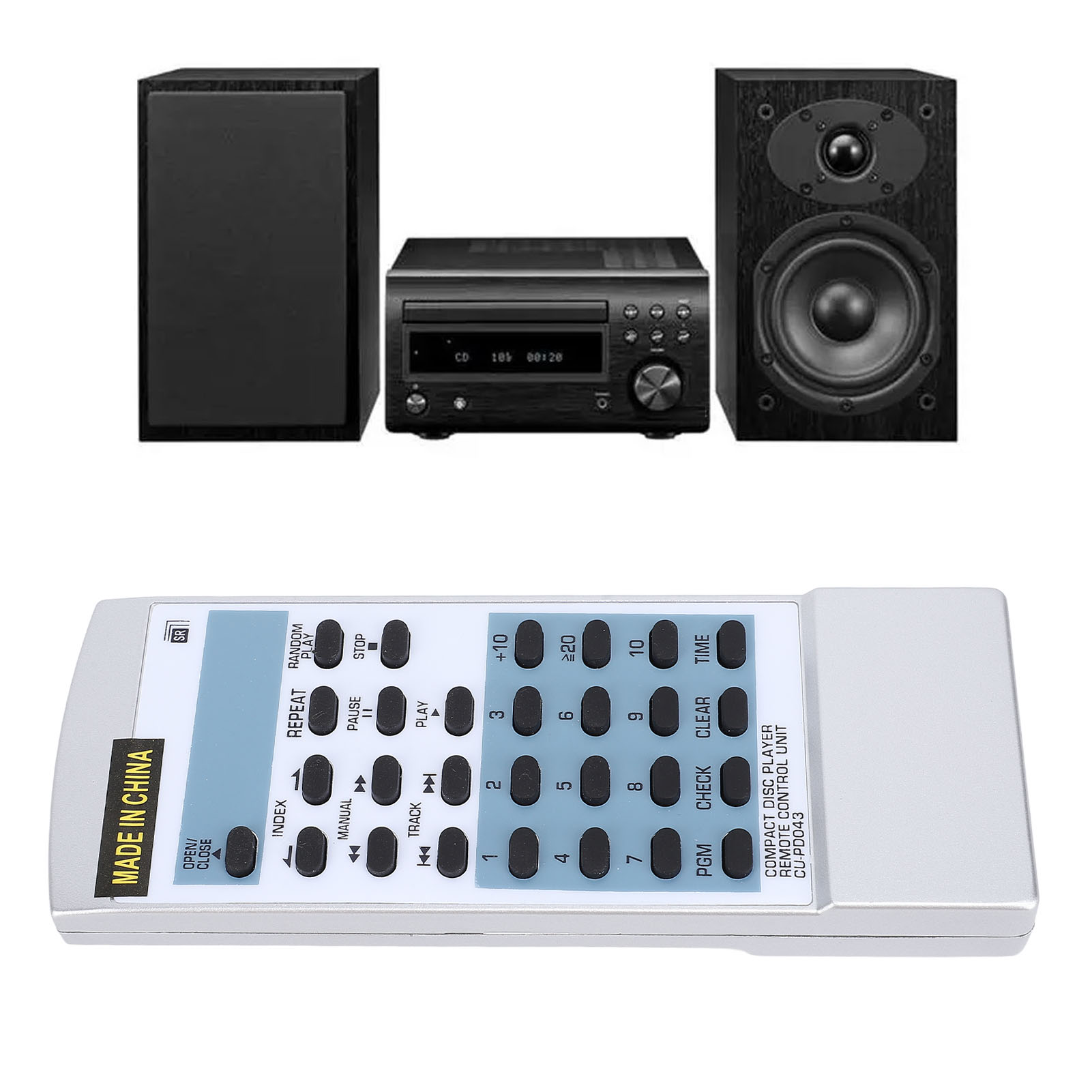 Đầu nghe nhạc CD điều khiển từ xa đầy đủ chức năng đầu nghe nhạc CD thay thế ABS từ xa cho cu pd048