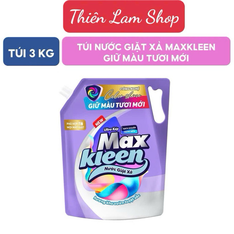 Nước giặt xả Maxkleen Giữ màu tươi mới - Túi 3kg