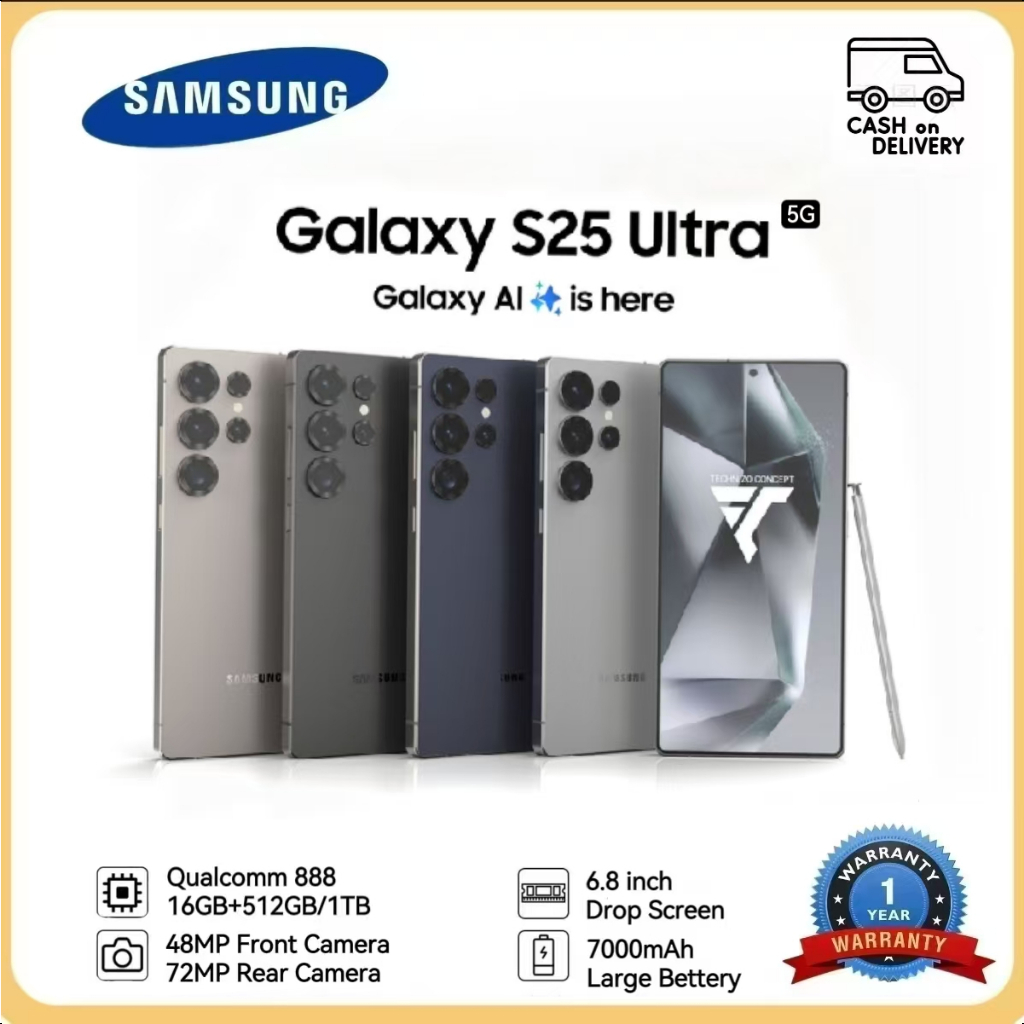 ส่งฟรี SAMSUNG Galaxy S25 Ultra Spen 5G ของแท้100%** สมาร์ทโฟน ราคาถูกหน้าจอ6.8นิ้ว 16GB+512GB/1TB 7000mAh 50+108MP รับประกันร้าน 1 ปี COD ราคา 9,655 บาท*ส่งฟรี