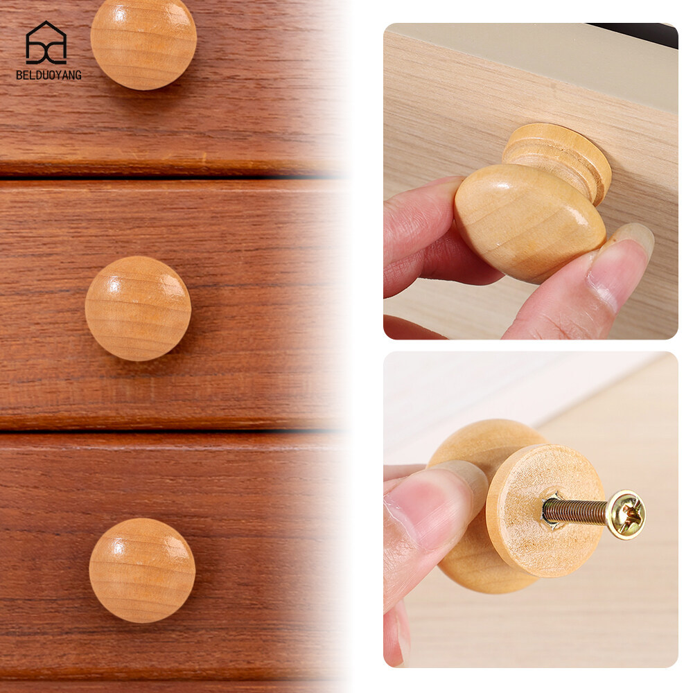  Tay cầm đồ nội thất gỗ đặc tủ quần áo gia đình Tay Nắm Tủ Ngăn Kéo lỗ đơn cán bằng gỗ 