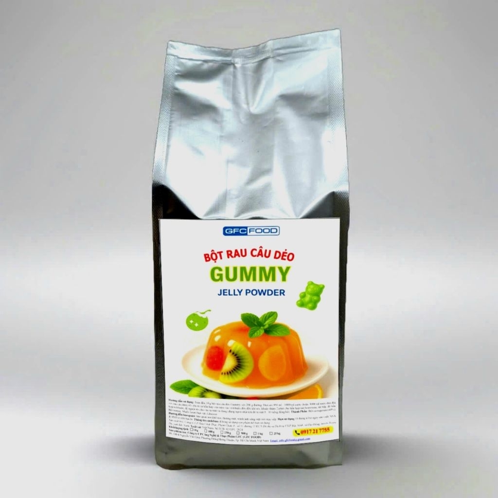 Gói 100G - Bột rau câu dẻo Gummy - làm rau câu dừa, thạch dẻo, topping trà sữa, không chảy nước, ko mùi, mềm mịn