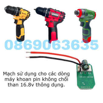 mạch điều khiển thay thế cho máy khoan pin , máy chuyên vít 4 cell HUKAN DRAMA AKUZA không chổi than