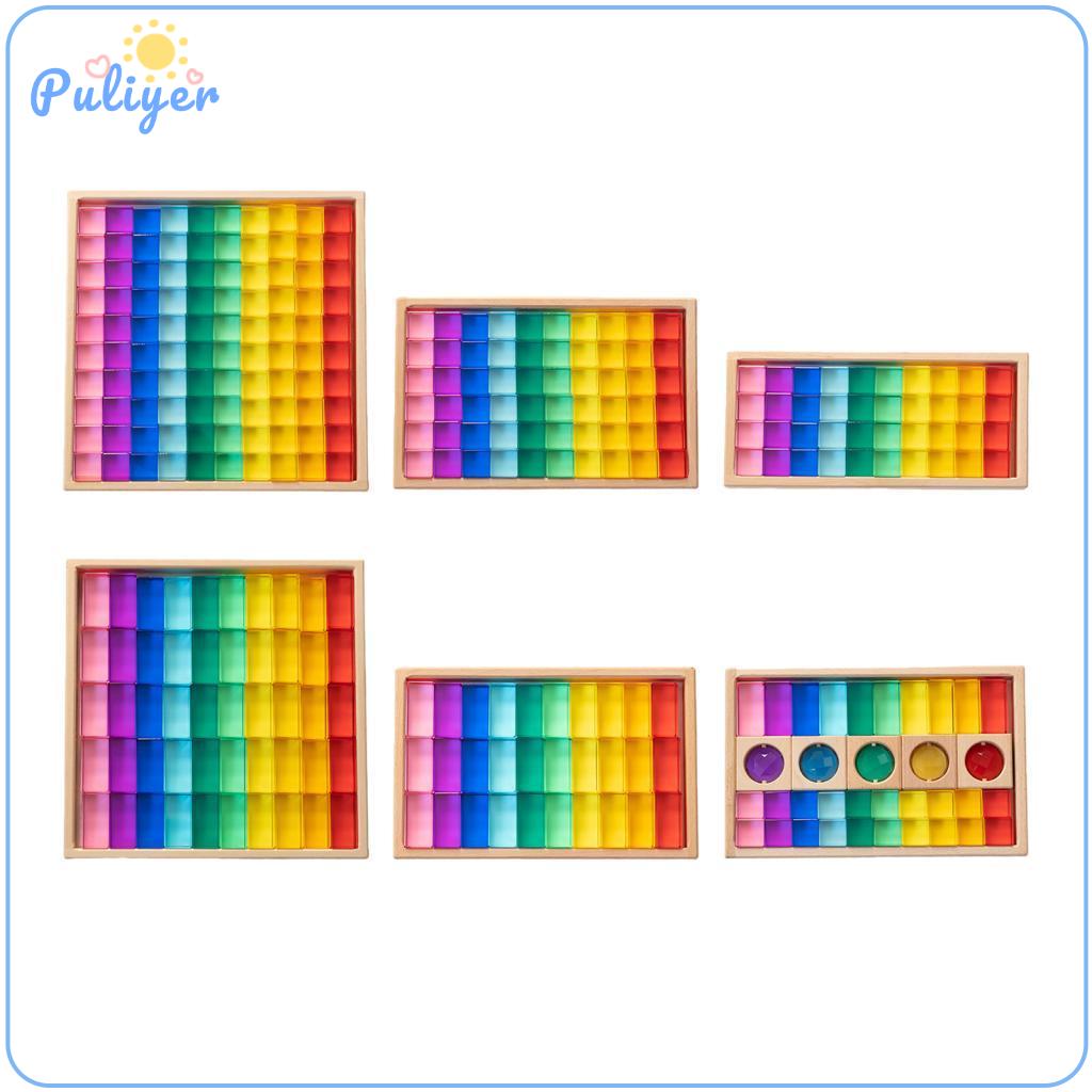 Cube Blocks Set Stacking Game Transparent Appearance with Storage Case Rainbow GEM Cubes Stacking Toy for Birthday Toddlers ราคา 2,885 บาท*ส่งฟรี