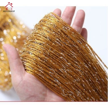 มู่ลี่  ม่านตกแต่ง ม่านเส้น มู่ลี่ประตู มู่ลี่ตกแต่ง ม่านเส้นผสมดิ้นเงินตกแต่งฉากกั้นห้องนั่งเล่น ราคาพิเศษ