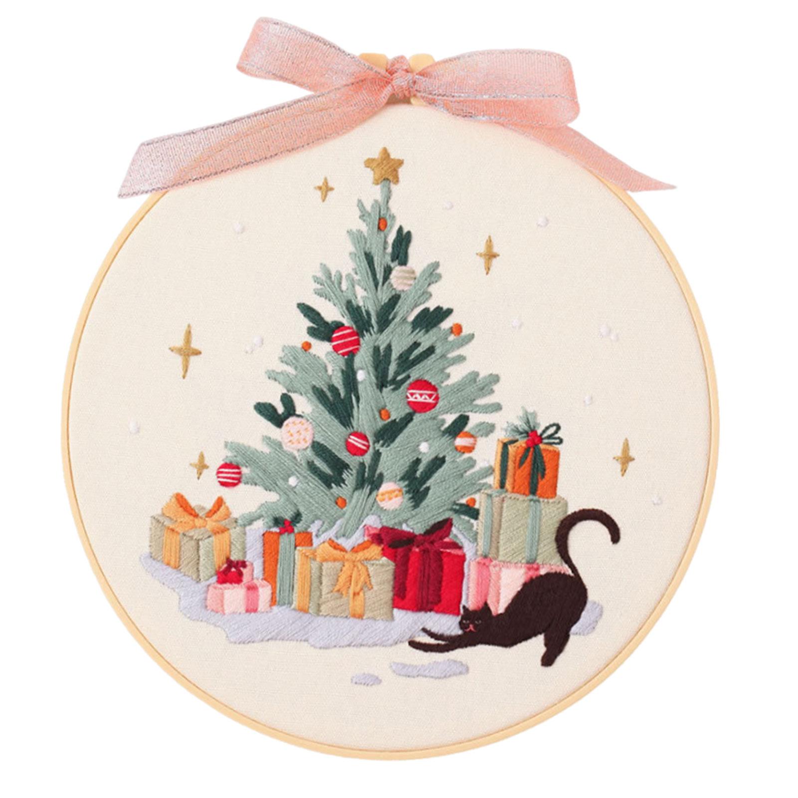 Gazechimp Christmas Embroidery Kit Needlepoint Cross Stitch Kits Material Package