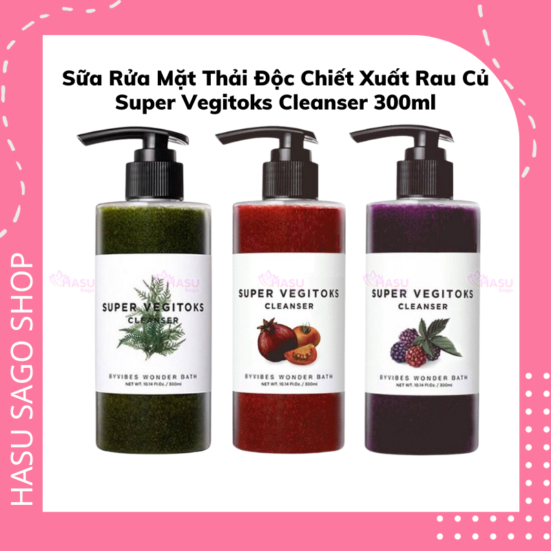 Sữa rửa mặt rau củ thải độc Super Vegitoks Cleanser Wonder Bath 300ml