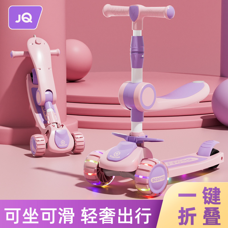 JOYNCLEON Xe tay ga trẻ em 1-3-6-8 tuổi có thể ngồi xe tay ga ba trong một bé trai bé gái xe đạp