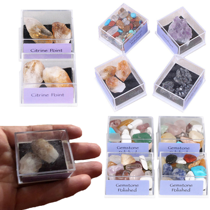 1* Jewelry Making Raw Gemstone Home Decoration Geography Teaching Natural Rough Ore Mineral Specimen Quartz Crystal Box-packed Malaysia