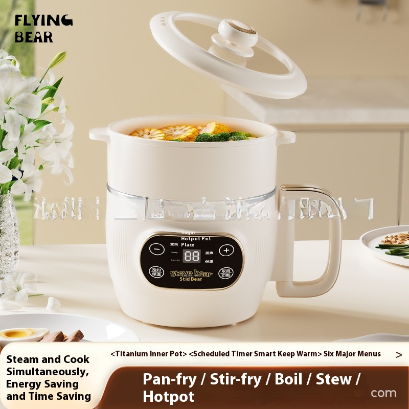 Flying Bear phủ titan mới 2L có thể gập lại Nồi cơm điện với đa chức năng để sử dụng tại nhà