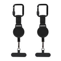 Anti-Theft Phone Tether Retractable Steel Line Cellphone Strap Universal Phone Lanyard with Locking Carabiner And Metal Tether Tab for Outdoor Hiking Climbing Fishing