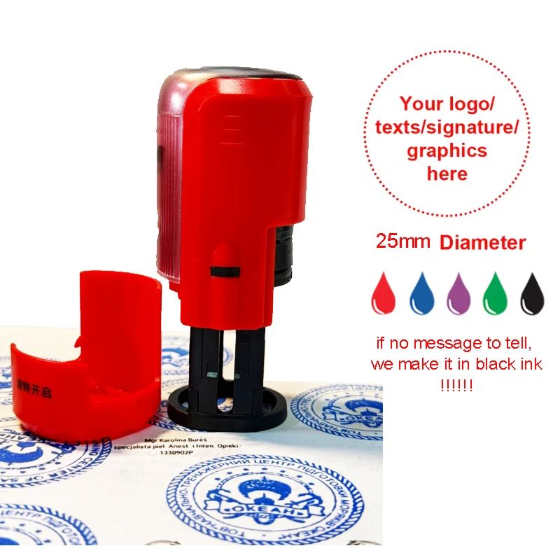 Free Custom Round Office Self-Inking Stamp Personalized Design for Hospital Doctor Nurse School Teacher