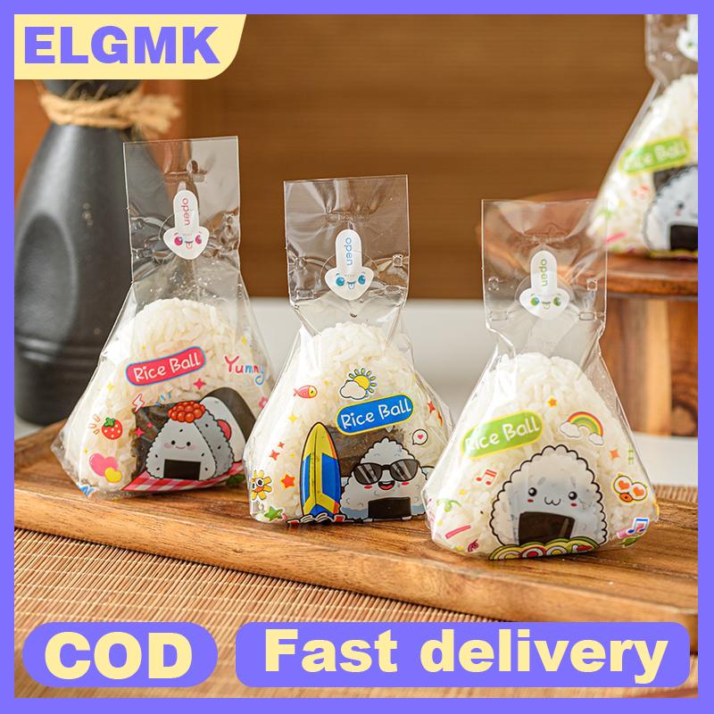 ELGMK 50 100pcs japenese tam giác gạo bóng dùng một lần bao bì túi Sushi Túi sushi làm khuôn gói giấy Bento phụ kiện