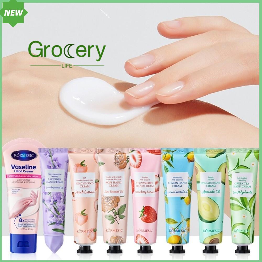 GROCERY LIFE Dưỡng ẩm Kem dưỡng da tay Vaseline ‌ Không nhờn Hoa quả Kem dưỡng ẩm tay Mềm mại Làm sáng Sữa dưỡng da tay phục hồi Chăm sóc tay