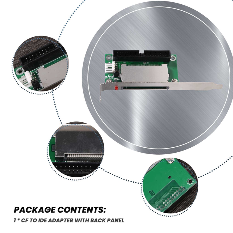 40-Pin Cf Compact Flash Card To 3.5 Ide Converter Adapter Pci Bracket Back Panel