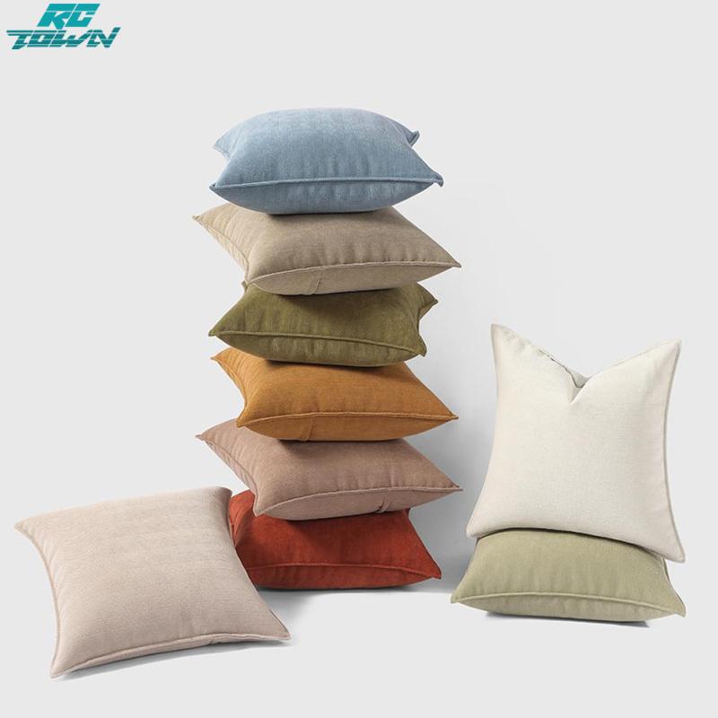 18 x 18" Farmhouse Pillow Covers, Chenille Throw Pillow Covers, Decorative Pillows Square Cushion Covers For Sofa Couch Bed Living Room Decor ราคา 118 บาท*ส่งฟรี