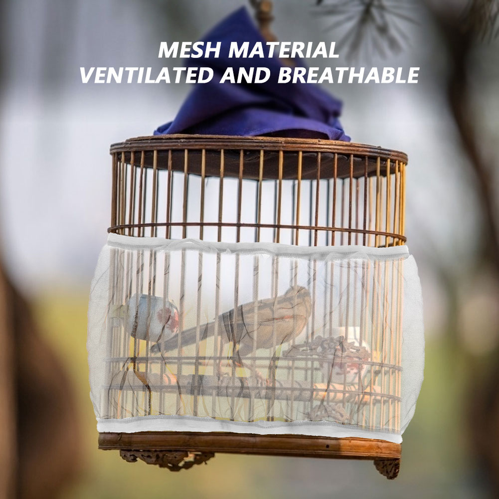 5TH Mesh Bird Parrot Cage Cover Net Easy Cleaning Seed Catcher Guard Shell Skirt - 4
