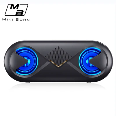 Mini born Wireless Bluetooth Speaker Portable Speaker Super 3D Stereo Bass Sound Speakers Hands-free Calling Bluetooth 5.0 Wireless SpeakersWaterproofSpeaker Support FM TF AUX