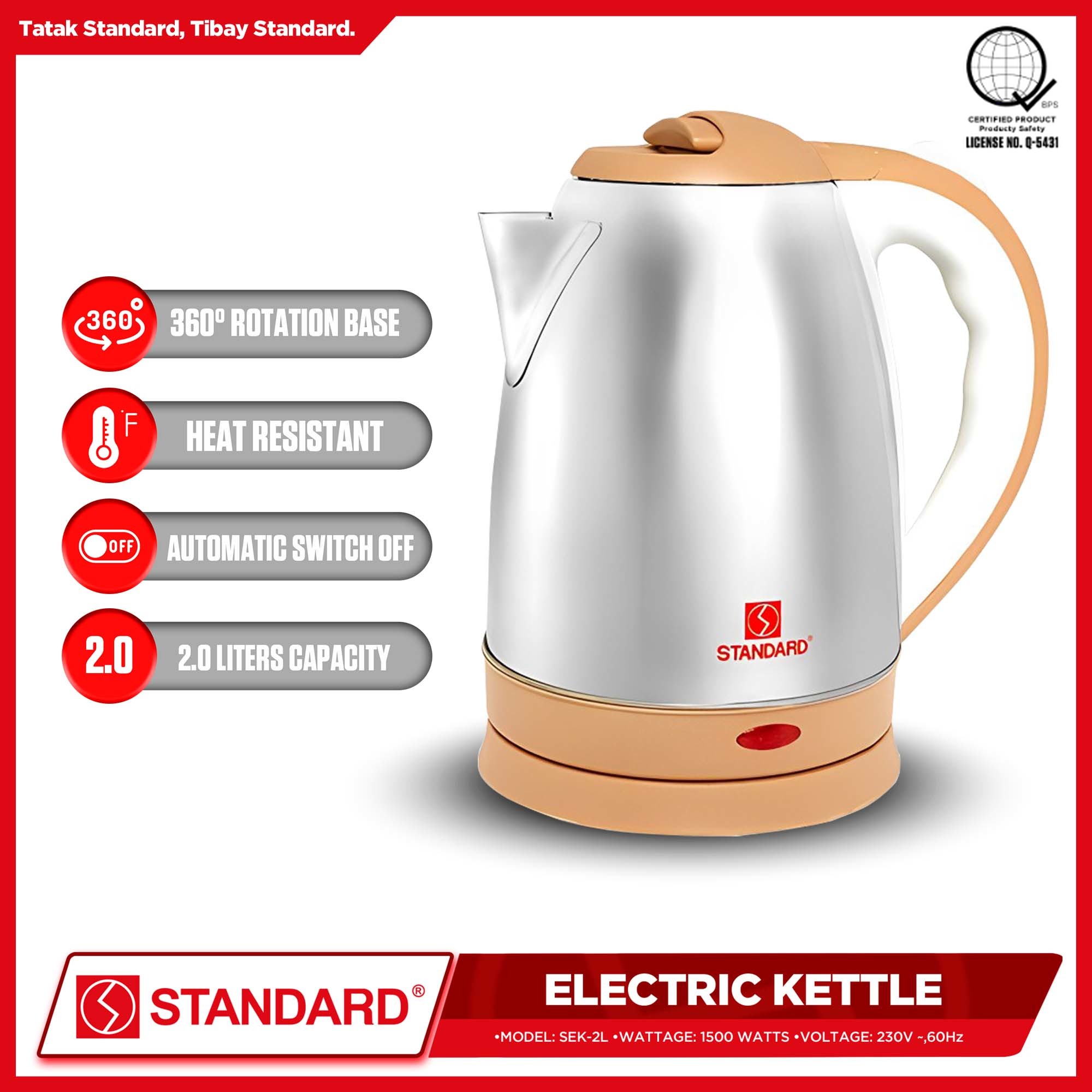 Standard Electric Kettle 2.0...