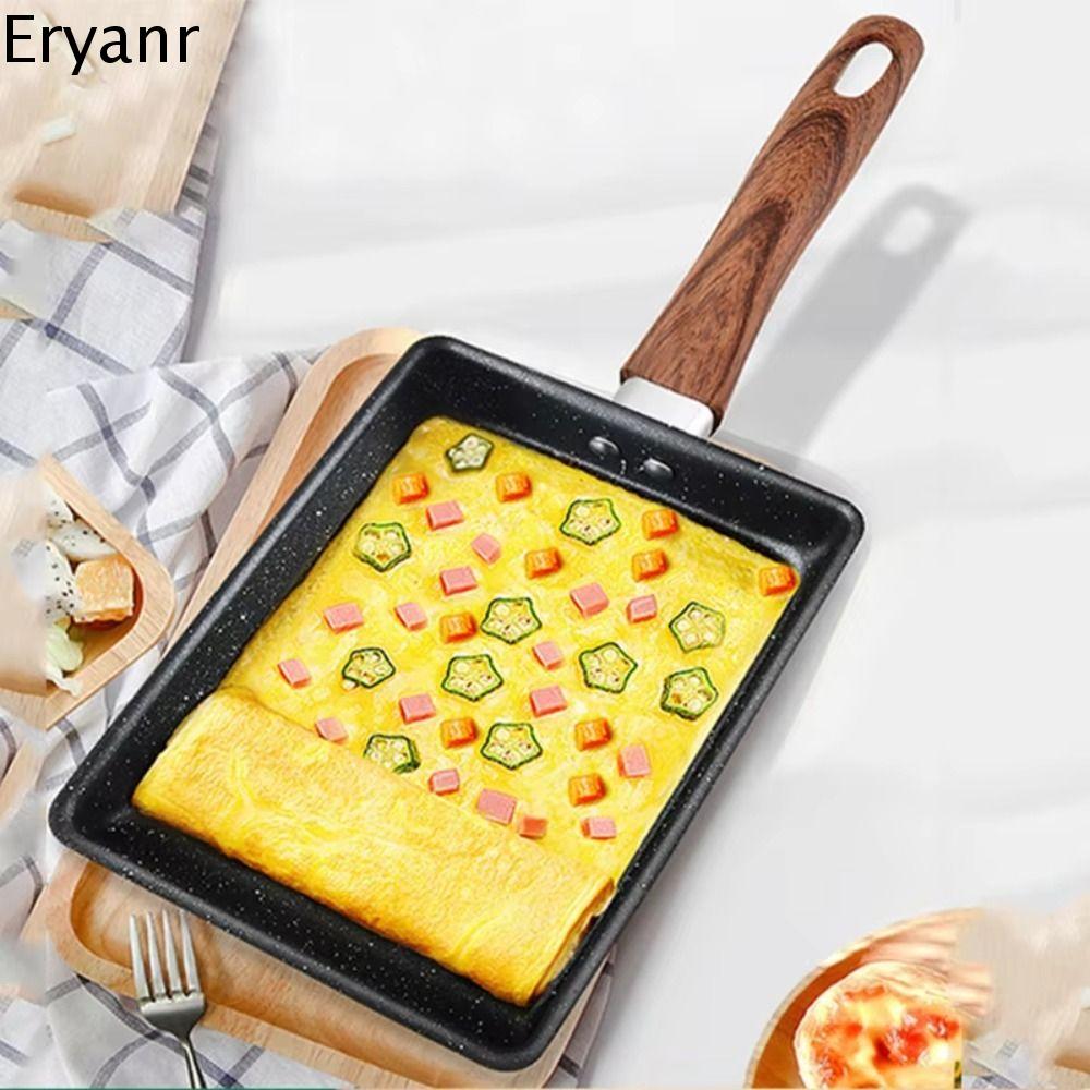 ERYANR Phong cách Nhật Bản Chảo Rán Trứng Không dính Hình vuông Chảo trứng chiên tamagoyaki Hình chữ nhật Dày Chảo nướng bữa sáng Cho bánh kếp trứng