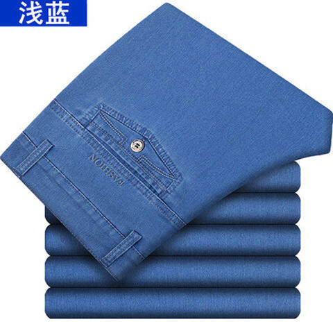 Valazo chính hãng trung niên và người cao tuổi Quần Jean Nam mùa xuân và mùa hè Phần mỏng lỏng eo cao thẳng đáy sâu trung niên căng dad823