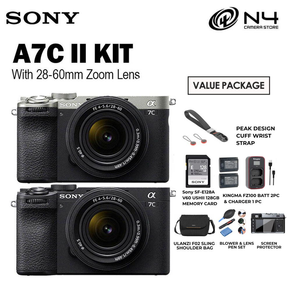 Sony A7C II / A7CII Mirrorless Camera Body & 28-60mm Lens ( 1+1 Year Sony Malaysia Warranty) Harga 8,559 Ringgit*Penghantaran Percuma