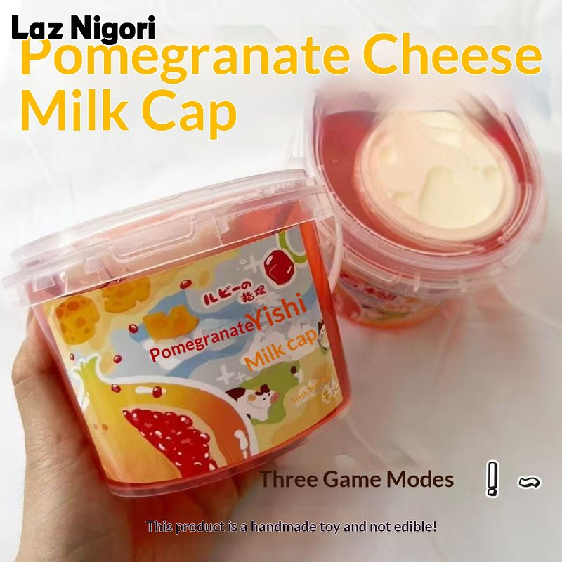 Laz Nigori Pomegranate Cheese Milk Tea Slime Kit - Stretchy, Non-Sticky Stress Relief Toy with Three Play Styles ราคา 99 บาท*ส่งฟรี
