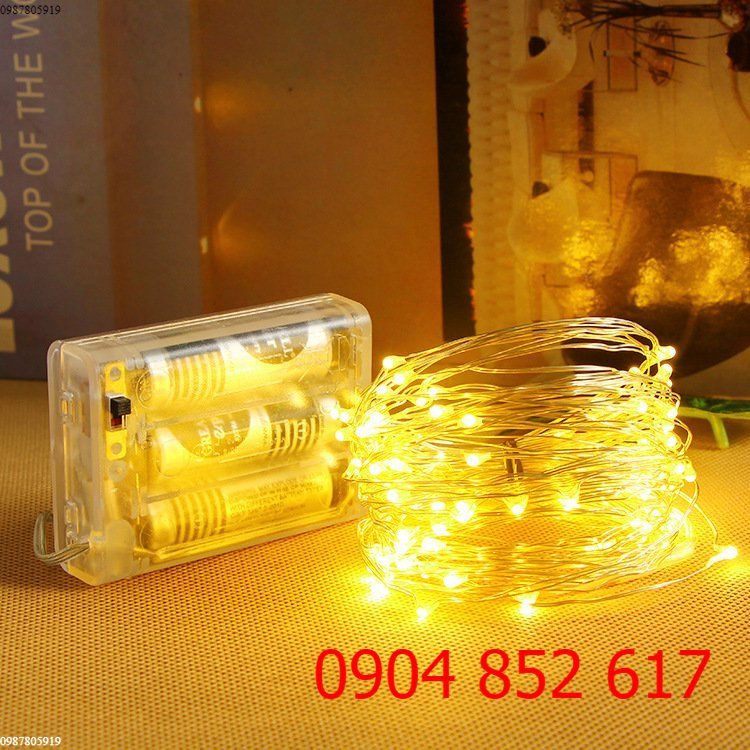 Đèn led dây trang trí dùng pin 5m - đèn đom đóm fairy light, trang trí noel giáng sinh