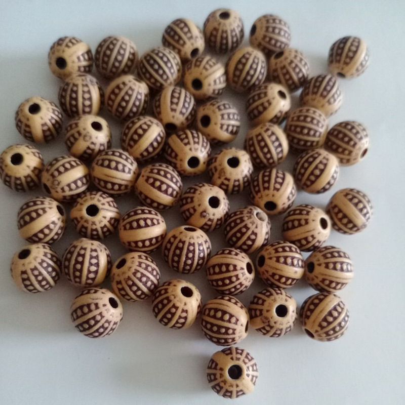 50 Pieces/8MM Round Rough Wood Beads