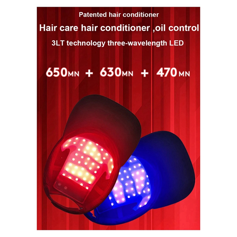 -Infrared Hair Growth Instrument Physiotherapy Head Cap Laser Red Blue Light Hair Care Device Relaxation Therapy