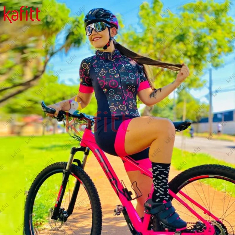 【Exclusive Online Deals】 Kafitt Women's Professional Triathlon Short Sleeve Cycling Suit Tights Summ