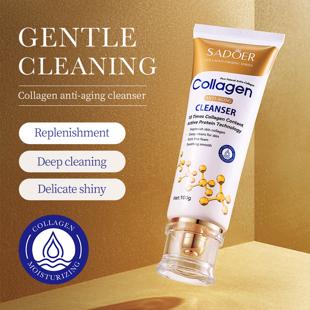 Sadoer Collagen Sữa rửa mặt dưỡng ẩm dùng cho mặt nhẹ nhàng làm sạch sâu nhẹ nhàng Sữa rửa mặt 100g