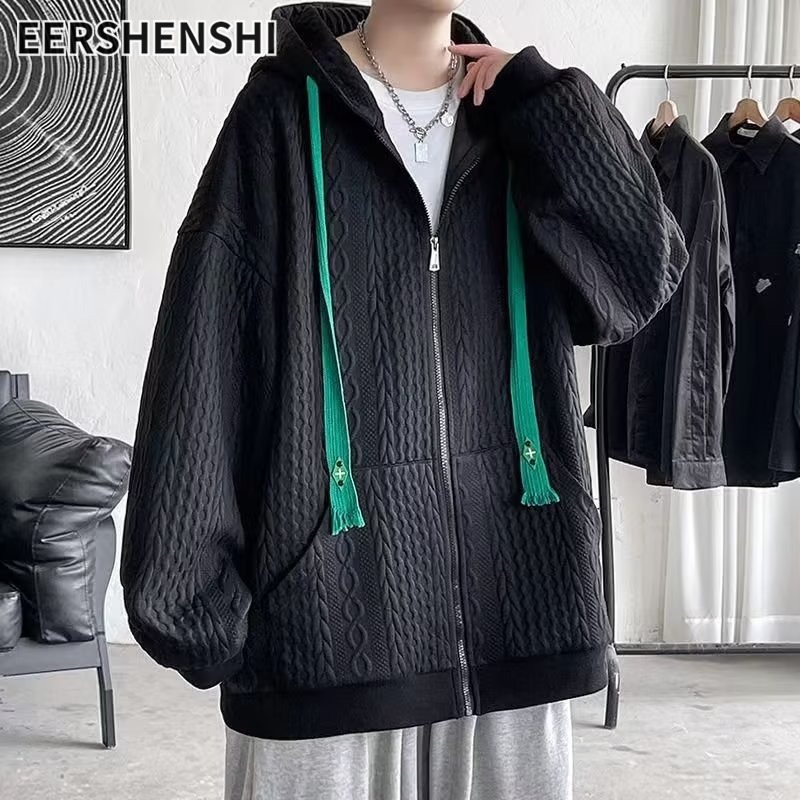 EERSHENSHI áo hoodie nam Áo khoác nam Áo khoác trùm đầu dáng rộng giản dị đơn giản thời trang áo khoác phong cách cặp đôi