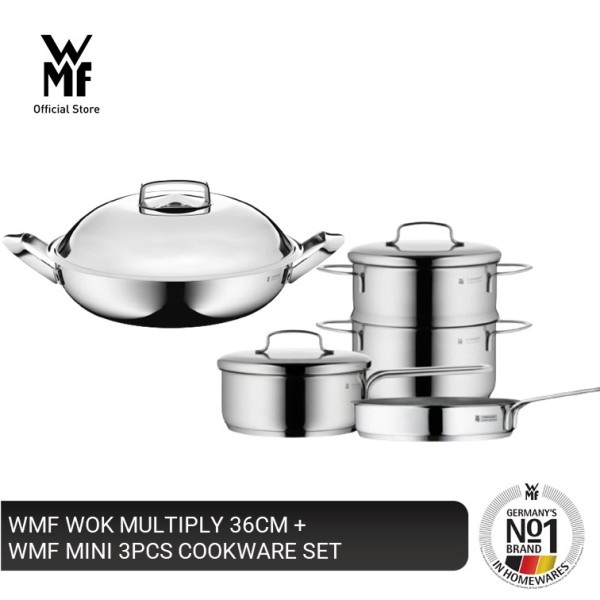 WMF Wok Multiply 36cm 0799596040 +  WMF Mini 3pcs Cookware Set 0798546040 Singapore