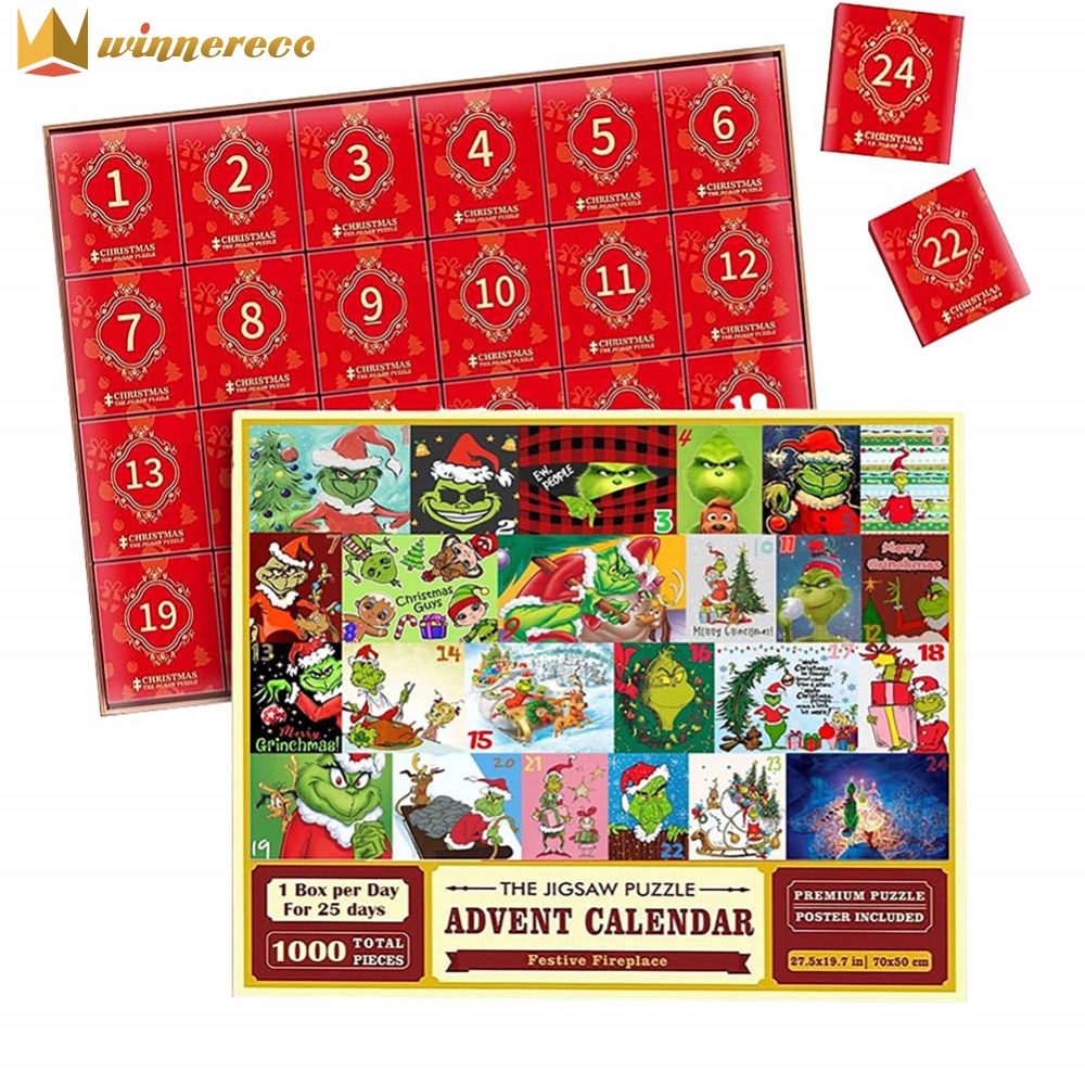 Christmas Puzzle Countdown Calendar 1000 Pieces for Kids and Adults 24 Days Festive Brain Teaser with Accurate Puzzle Pieces ราคา 681 บาท*ส่งฟรี