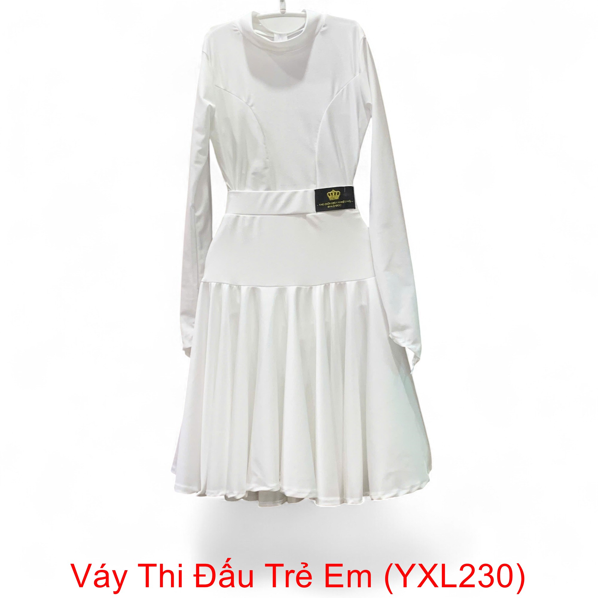 (YXL) Váy Thi Đấu Khiêu Vũ Dancesports Trẻ Em (YXL230) - Trắng