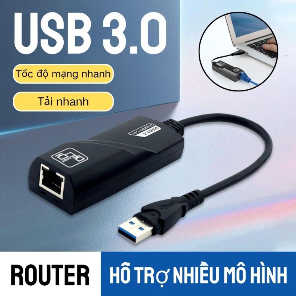 USB 3.0 sang RJ45 Gigabit mạng chuyển đổi, tốc độ cao truyền dữ liệu, cắm chạy, máy tính xách tay và máy tính để bàn phù hợp, ổn định kết nối Ethernet