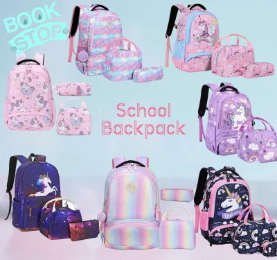 [Local Seller] Girls School Bag, Backpack l Lightweight l Durable l Comfortable l Lunch Box l Pencil Case