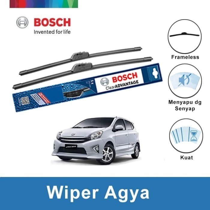 BOSCH SEPASANG WIPER MOBIL TOYOTA AGYA FRAMELESS NEW CLEAR 20" & 14" - SUKU CADANG MOBIL Giá 205,000 Đồng*Miễn phí vận chuyển