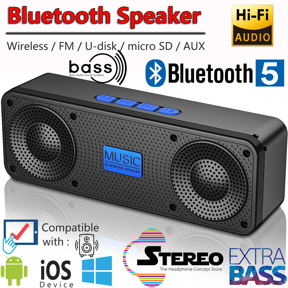 Loa Bluetooth Không Dây Âm Nhạc Di Động HiFi 9D Bass Loa Bluetooth Không Dây Tăng Cường Âm Thanh