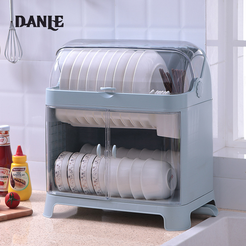 Kitchen dish rack, cutlery storage box with lid for tableware, bowl box, dish draining rack, plastic cupboard for home use ราคา 733 บาท*ส่งฟรี
