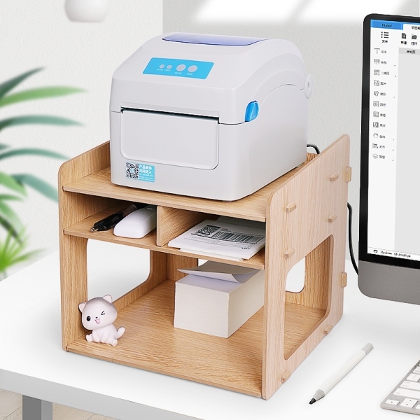 ❀✱■  Printer Stand Wooden Shelf for Thermal Label Printer Desk Organiser Singapore