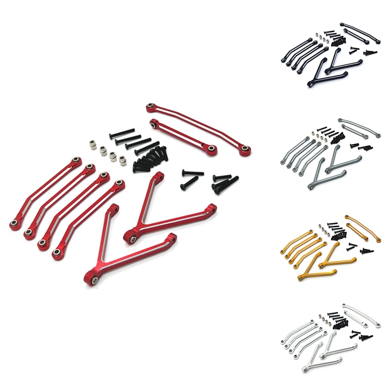 (FYSK) For FMS FCX24 Metal Chassis Links Pull Rods and Steering Rods Set 1/24 RC Crawler Car Upgrades Parts Accessories