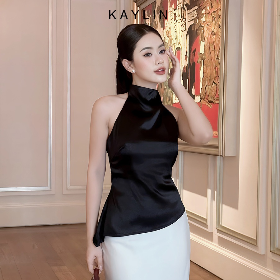 Áo yếm cổ cao vạt chéo chất vải lụa thoáng mát phong cách KAYLIN - N2177