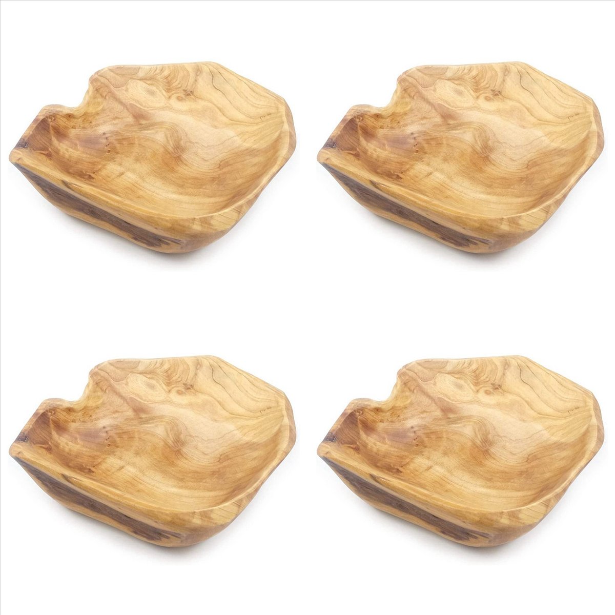 ชุดจานชามและแก้วน้ำบนโต๊ะอาหาร Umwhcw (LAWC) 4X Wooden Fruit Salad Serving Hand-Carved Root s Creative Living Room Real Wood Candy 20-24cm ราคา 5,924 บาท*ส่งฟรี
