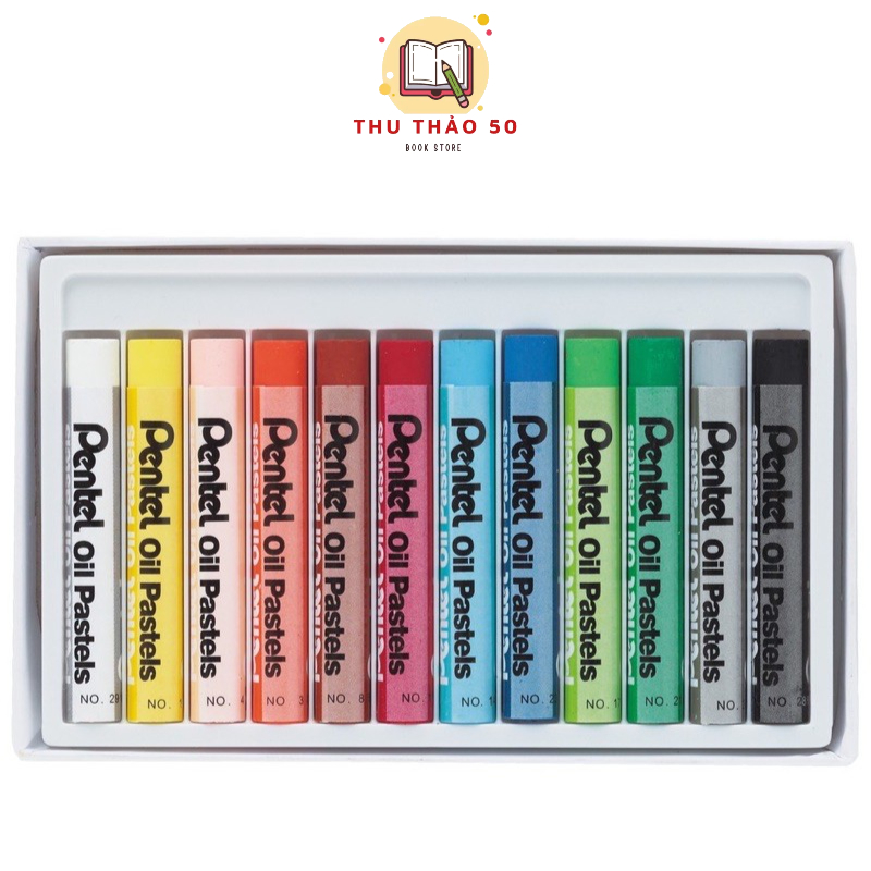 Bút phấn dầu, màu sáp dầu Oil Pastel Nhật Bản PENTEL 12- 25- 36 - 50 màu. - Văn phòng phẩm Thu Thảo