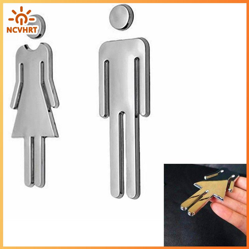 NCVHRT Đề can biển hiệu Cửa WC cho nam và nữ biển hiệu nhà vệ sinh biển hiệu phòng vệ sinh