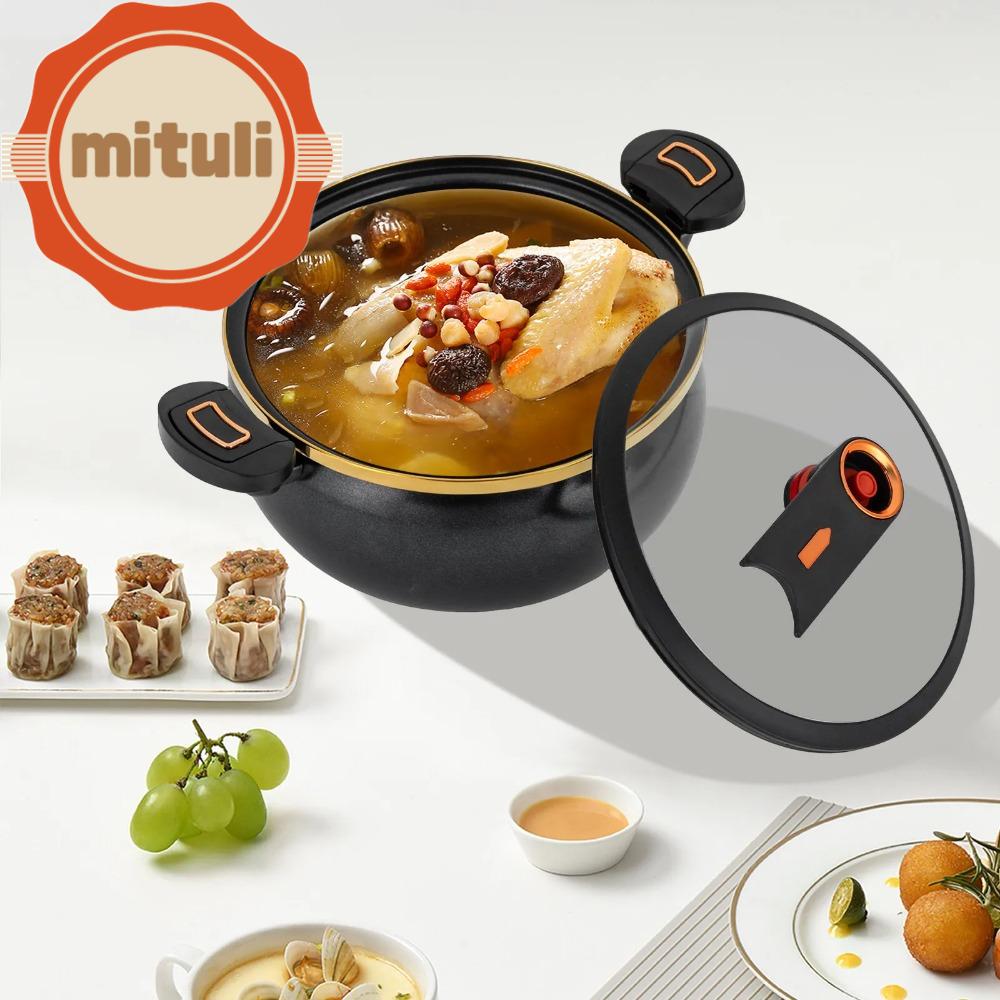 MITULI 7 lít Nồi áp suất nhỏ Chubby Không dính Dung lượng lớn Nồi đun nhỏ lửa Thực tế Dày hơn Nồi súp Bếp từ
