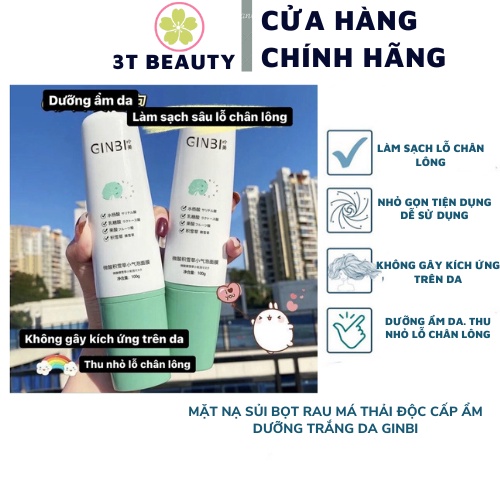 Mặt nạ sủi bọt rau má thải độc cấp ẩm dưỡng trắng da ginbi pvn3652