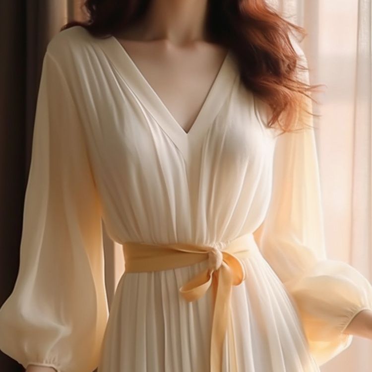 LUNváy lụa Aáo girl phố nữ dép nữ xinh đi chơi Mùa xuân và mùa hè kiểu Pháp mới cao cấp khí chất trắ